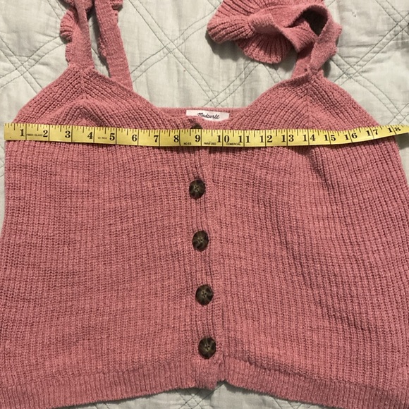 Madewell M Ruffle-Strap Button-Front Sweater Tank Top - Picture 14 of 14